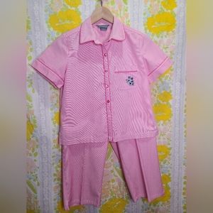 Koret Vintage 1950s Style pink 2 piece Pajama set